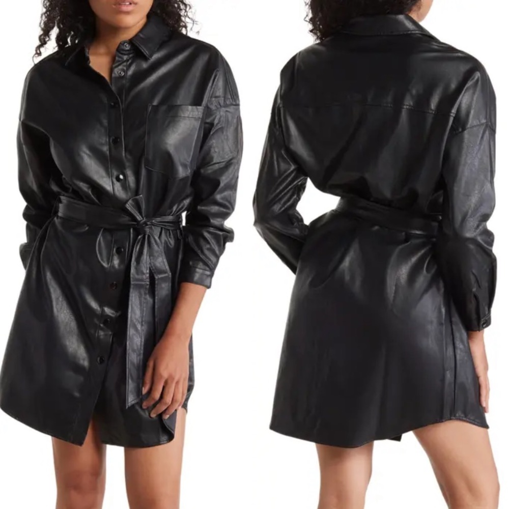 Faux Leather Dress
